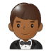 🤵🏾 person in tuxedo: medium-dark skin tone display on Samsung